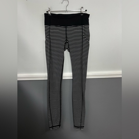 Lululemon Speed Tight II Parallel Stripe Black & White Luxtreme Leggings 28in 6 - Picture 2 of 7